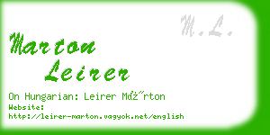 marton leirer business card